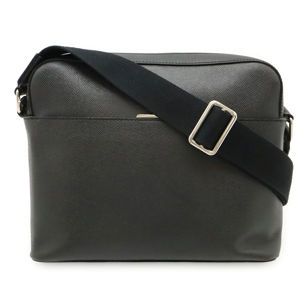 LOUIS VUITTON Taiga Anton Messenger Shoulder Bag Leather Ardoise Black